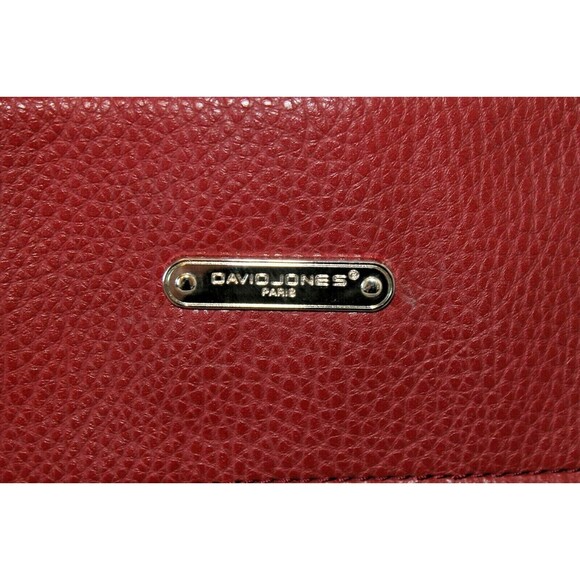 David Jones Paris Purse Rust Leather Crossbody Adjustable Strap Handbag - Picture 3 of 6